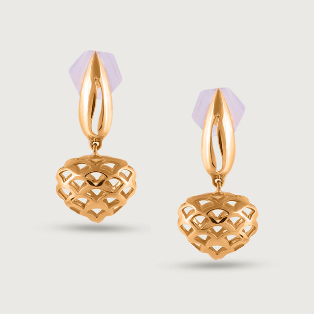 Lattice Heart Gold Drop Earrings,,hi-res image number null