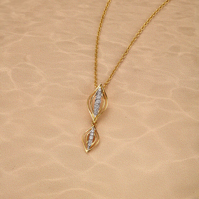 Breezy Elegance 14 Kt Gold & Diamond Pendant,,hi-res image number null