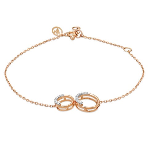 14KT Rose Gold Enthralling Circles Diamond Bracelet