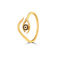 14KT Yellow Gold Curvy Evil Eye Design Ring,,hi-res view 3