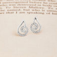 Delicate Curl Silver Stud Earrings,,hi-res view 1