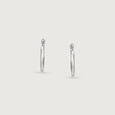 Earthy Dramatic Mother of Pearl Silver Hoop Earrings,,hi-res view 5