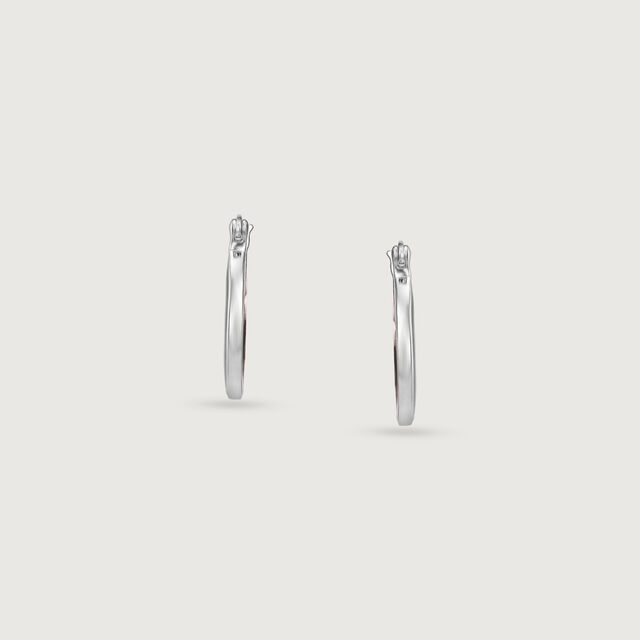 Earthy Dramatic Mother of Pearl Silver Hoop Earrings,,hi-res image number null