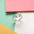 Playful Petals Silver Finger Ring,,hi-res view 1