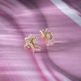 Whirling Glow Gold & Diamond Stud Earrings,,hi-res view 1