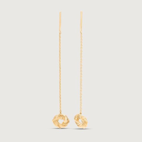 Twisted Charm Gold Sui Dhaga Earrings