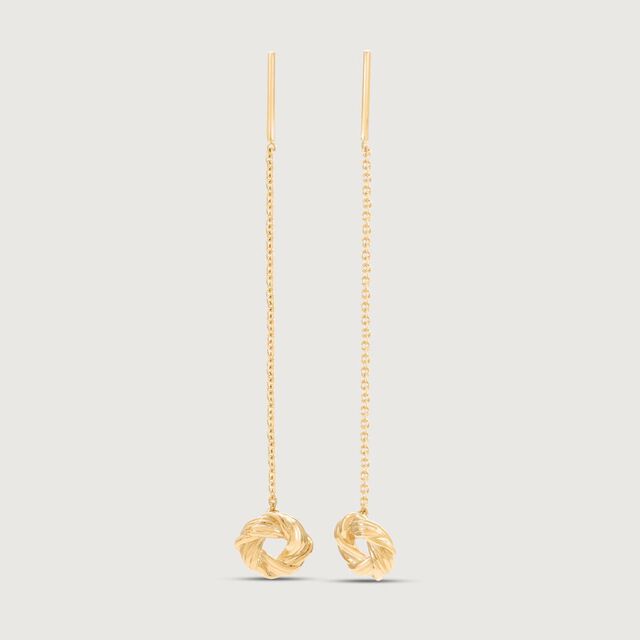 Twisted Charm Gold Sui Dhaga Earrings,,hi-res image number null
