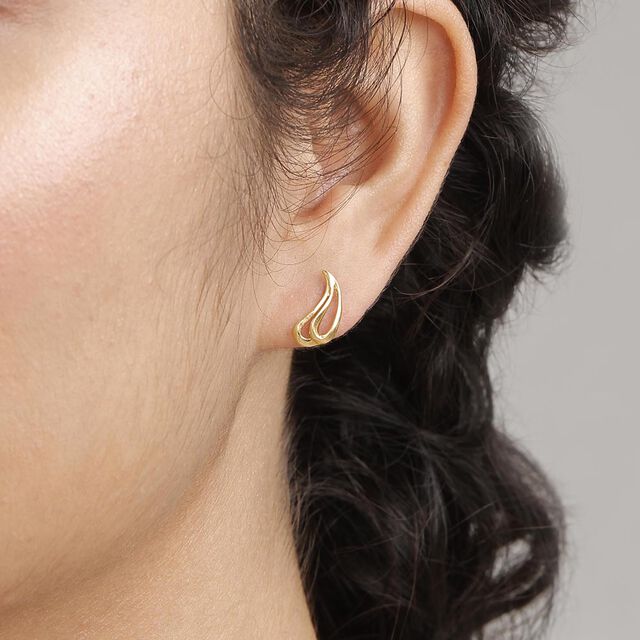 Buy Elegant Drift Gold Stud Earrings Online Mia by Tanishq
