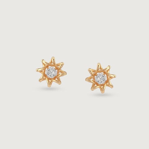 Serene Petal Diamond Stud Earrings