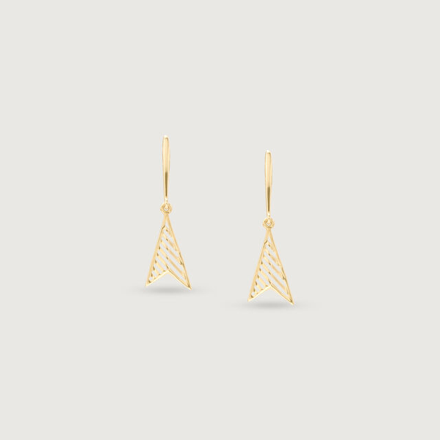 Trendy Sleek Gold Earrings,,hi-res image number null
