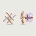 Twisted Harmony Gold & Diamond Stud Earrings,,hi-res view 4