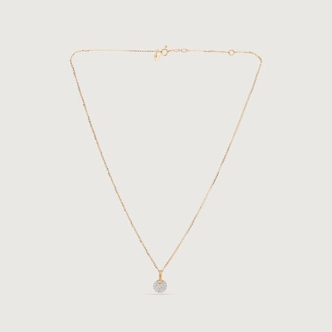 Elegant Cluster Diamond Gold Necklace