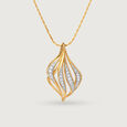 Draped Elegance 14 Kt Gold & Diamond Pendant,,hi-res view 3