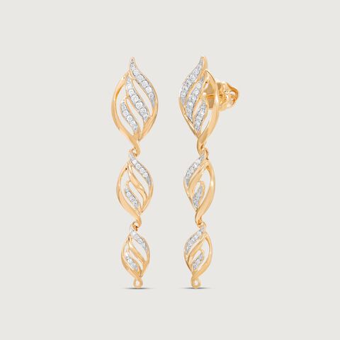 Twirling Grace Diamond Drop Earrings