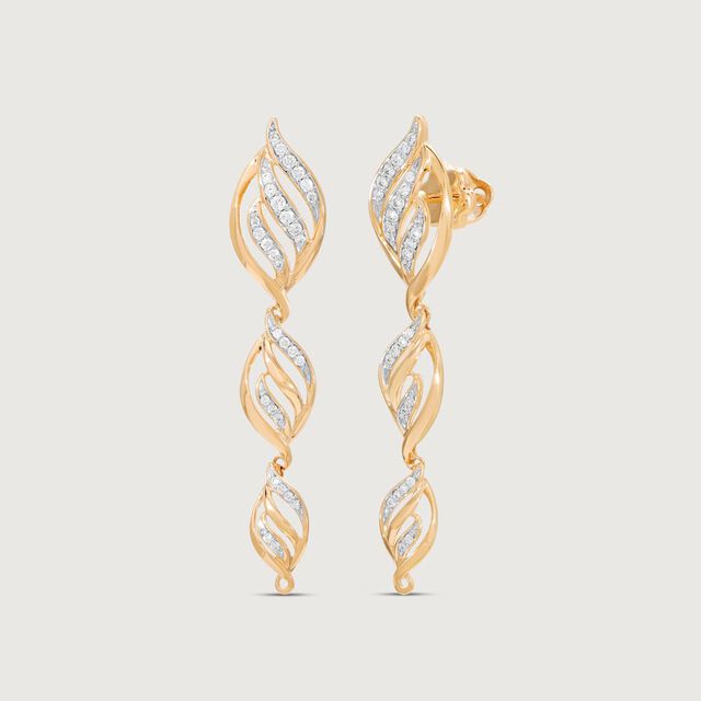 Twirling Grace Diamond Drop Earrings,,hi-res image number null
