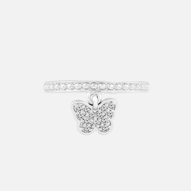 Fluttering Sparkle Silver Finger Ring,,hi-res image number null