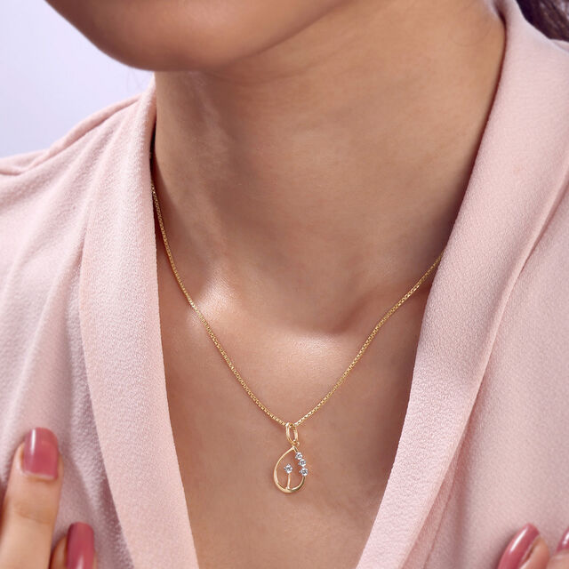 Gleaming Teardrop Diamond Pendant,,hi-res image number null