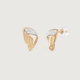 Sculpted Fold Diamond Stud Earrings,,hi-res view 3