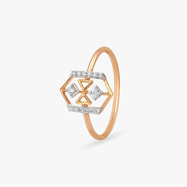 Geometric Gleam Diamond Ring,,hi-res image number null