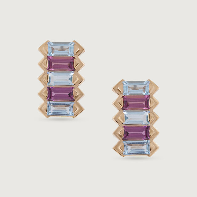 Dazzling Blue Topaz & Gold Elegance Stud Earrings,,hi-res image number null