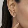 Artistic Flow Gold & Diamond Stud Earrings,,hi-res view 2