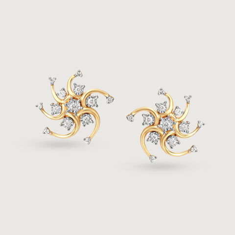Star struck Nakshatra Whimsy 14KT Diamond Stud Earrings