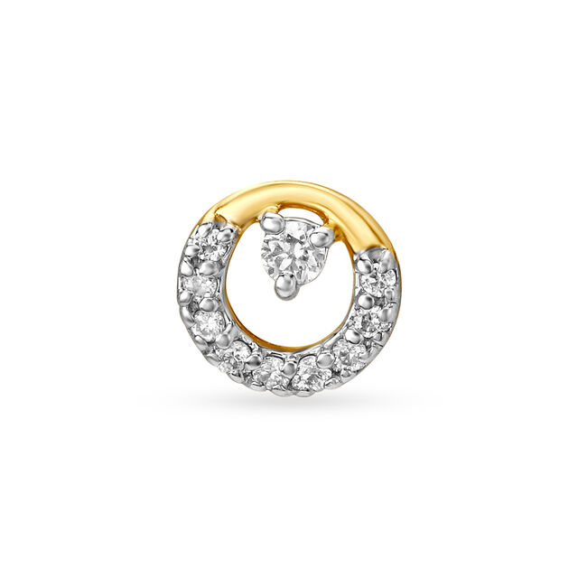 14KT Yellow Gold Diamond Nose Pin,,hi-res image number null