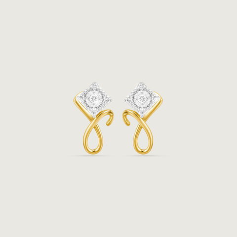 Fluid Frame Diamond Stud Earrings
