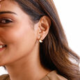 Fluid Curve Gold Stud Earrings,,hi-res view 2