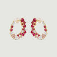 Radiant Graduated Sapphire and Ruby Stud Earrings,,hi-res view 5