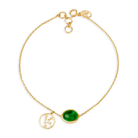 14KT Taurus Birthstone Yellow Gold Bracelet
