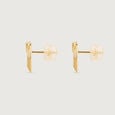 Layered Rhythm Gold Stud Earrings,,hi-res view 2