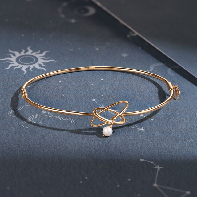 Enchanted Pearl Orbit 14KT Bangle,,hi-res image number null