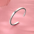 Edgy Noir Silver Bangle,,hi-res view 1