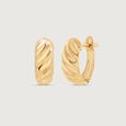 Twisted Glow Gold Hoop Earrings,,hi-res view 4