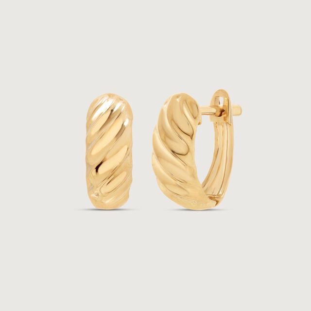 Twisted Glow Gold Hoop Earrings,,hi-res image number null