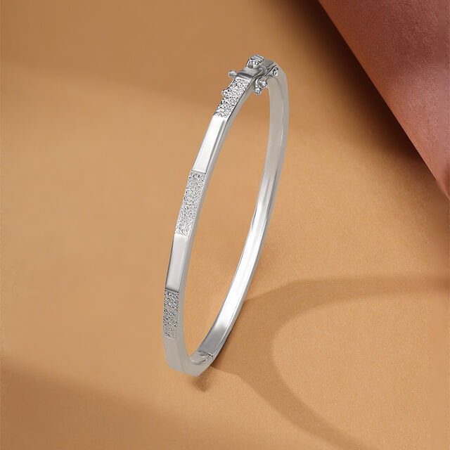 Edgy Angular Silver Bangle,,hi-res image number null