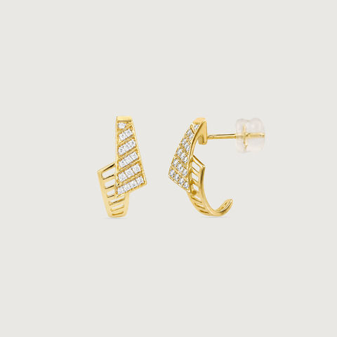 Angular Motion Diamond Hoop Earrings