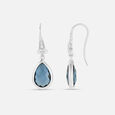 Midnight Teardrop Silver Earrings,,hi-res view 4