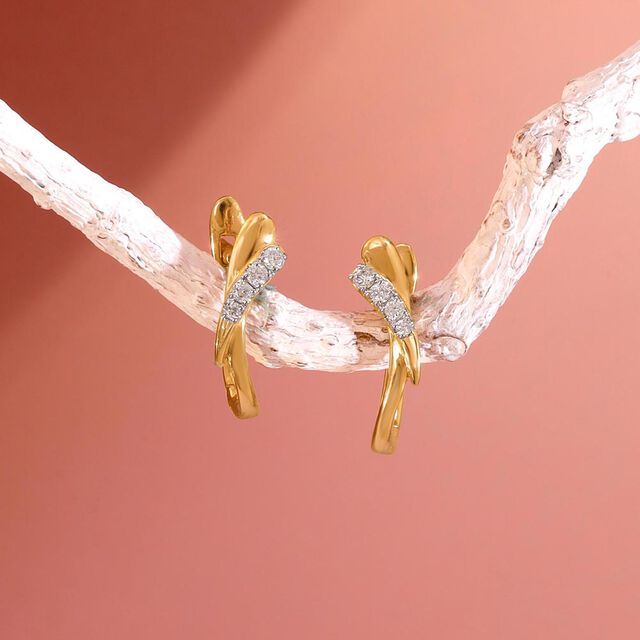 Delicate Filigree Diamond Hoop Earrings,,hi-res image number null