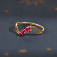 Phases Of The Moon Pink Sapphire 14KT Finger Ring,,hi-res view 1