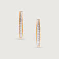 Sculpted Shine Gold & Diamond Hoop Earrings,,hi-res view 3