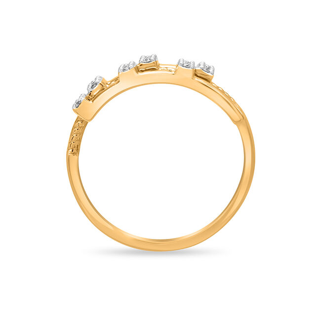 14kt Yellow Gold And Diamond Square Ring,,hi-res image number null