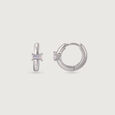 Sleek Glimmer Silver Earrings,,hi-res view 4