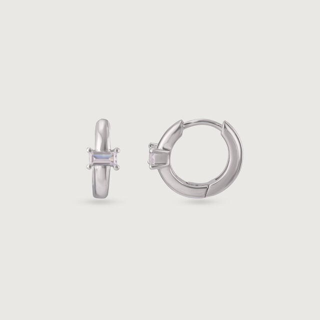 Sleek Glimmer Silver Earrings,,hi-res image number null