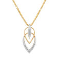 14KT Yellow Gold Harmonious Foliage Diamond Pendant,,hi-res view 2
