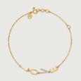 Cupid Charm 14KT Gold & Diamond Bracelet,,hi-res view 3