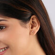 Luminous Splendor 14KT Pink Sapphire Stud Earrings,,hi-res view 2