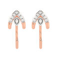 Diamond Spearhead Rose Gold Diamond Stud Earrings,,hi-res view 2