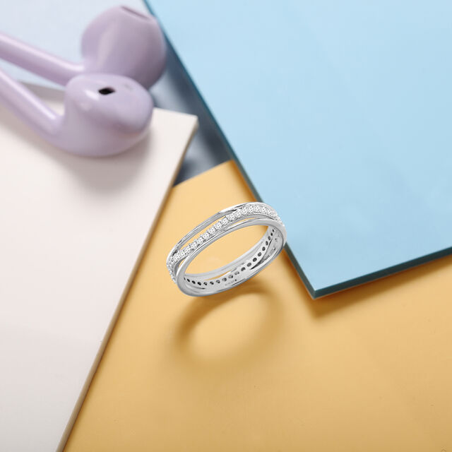Harmonic Flow Silver Finger Ring,,hi-res image number null